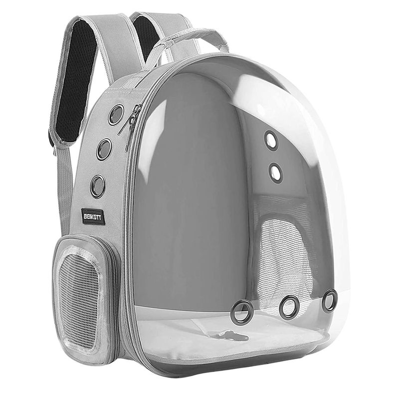 IMPORTCLICK - Mochila Bolso Transportes Transparente Mascotas - Gris