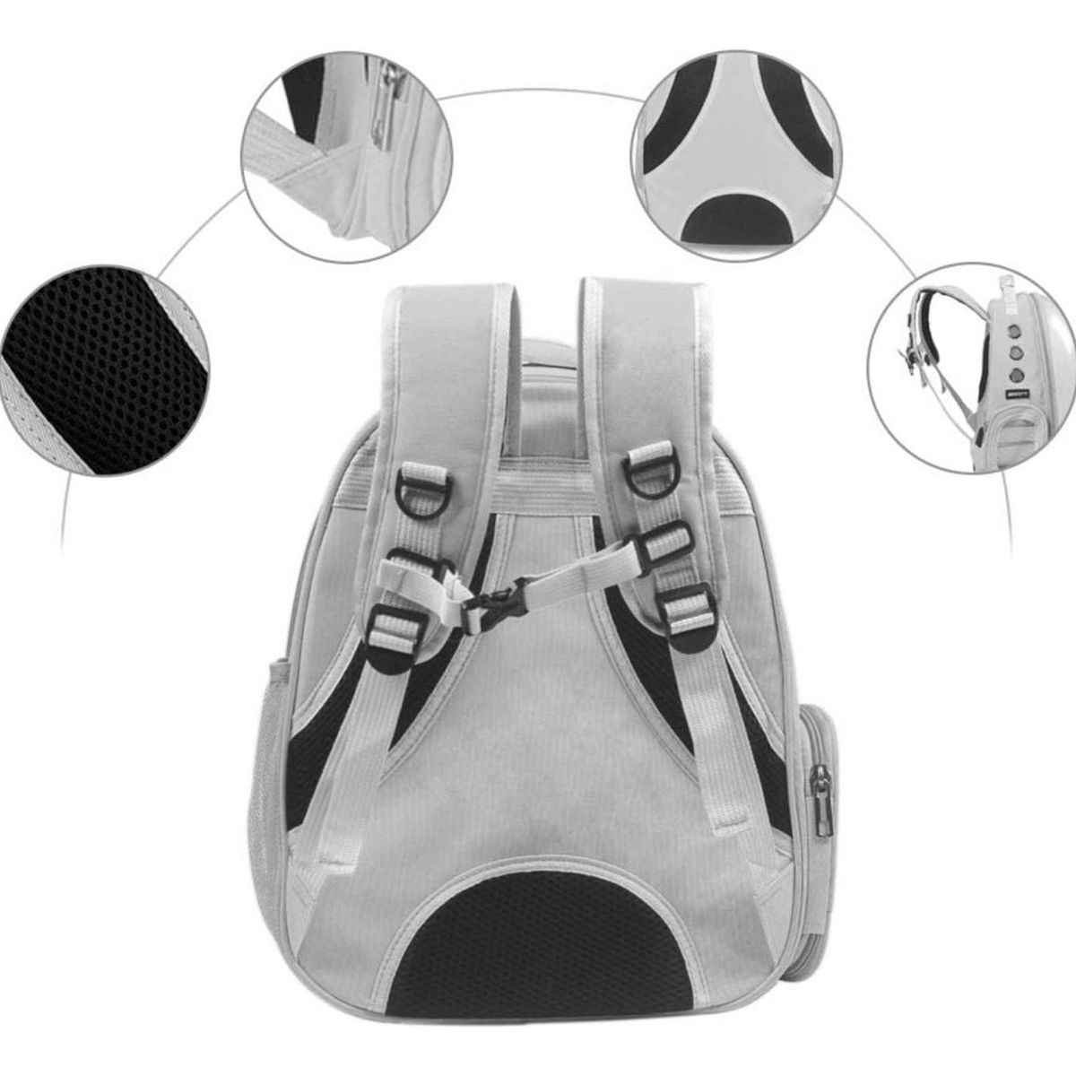 IMPORTCLICK - Mochila Bolso Transportes Transparente Mascotas - Gris