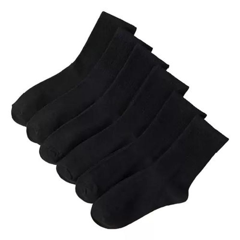 GENERICO - Pack de 12 pares de calcetines largos negros lisos de bambú talla 39-44