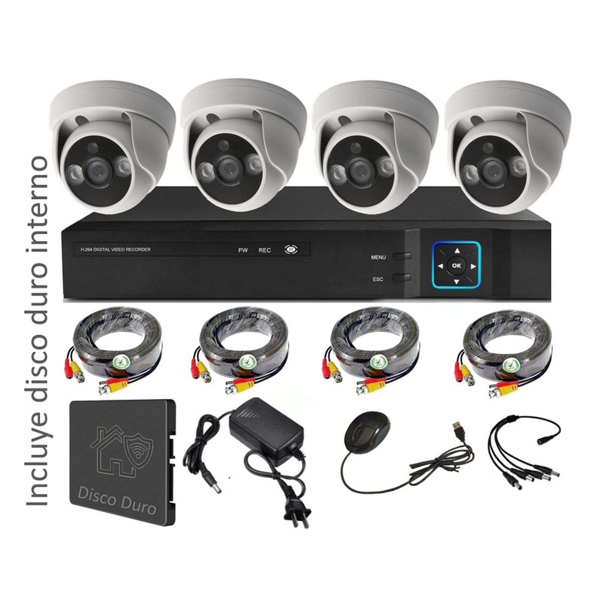 VIPA - Kit 4 Cámaras Interior con disco duro I40LDD