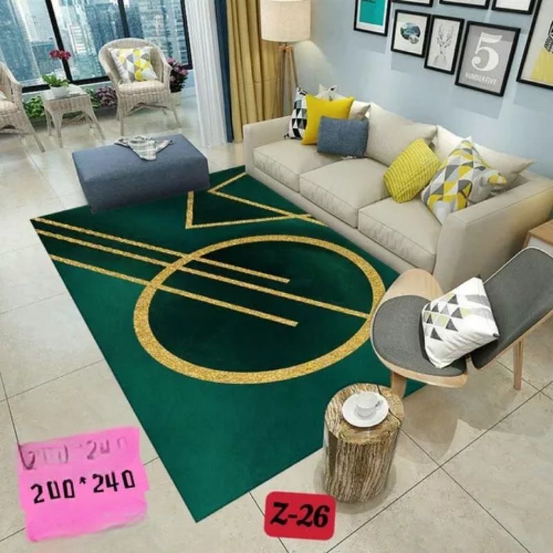 ANGELES DEL HOGAR - ALFOMBRA LISA CON DISEÑO EN 3D 200X240CM