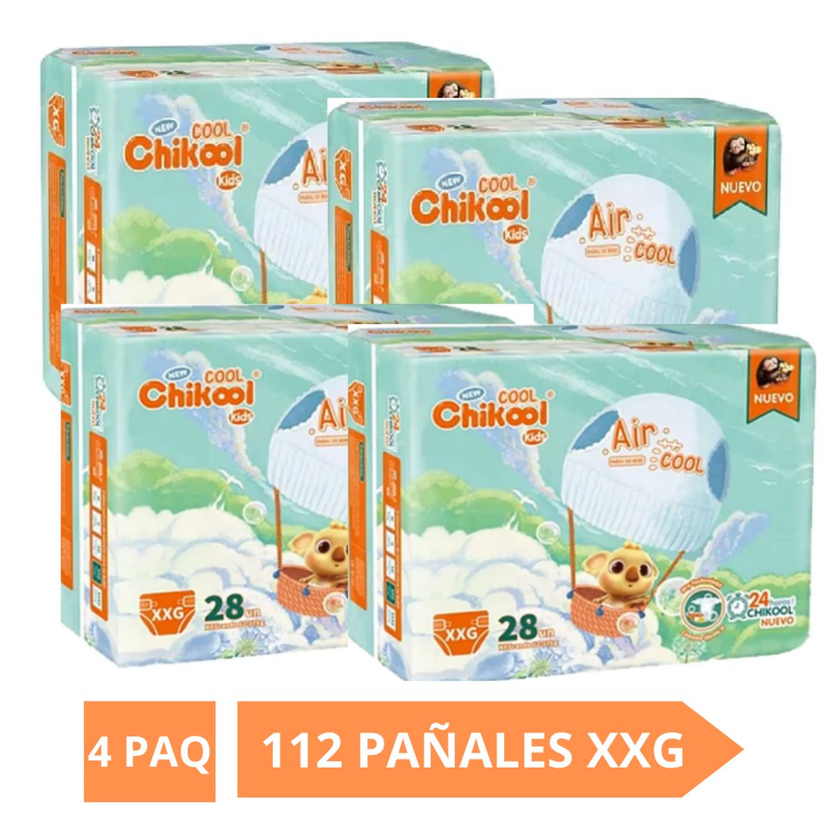 GENERICO - Pañales Chikool Cool Talla Xxg 112Unid