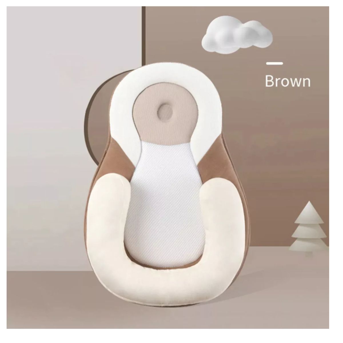 GENERICO - Protector De Cabeza Portátil Almohada  Apoyo de Bebés marron