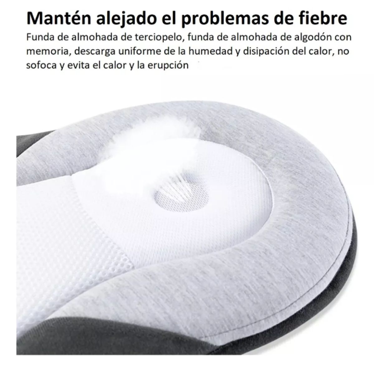 GENERICO - Protector De Cabeza Portátil Almohada  Apoyo de Bebés GRIS