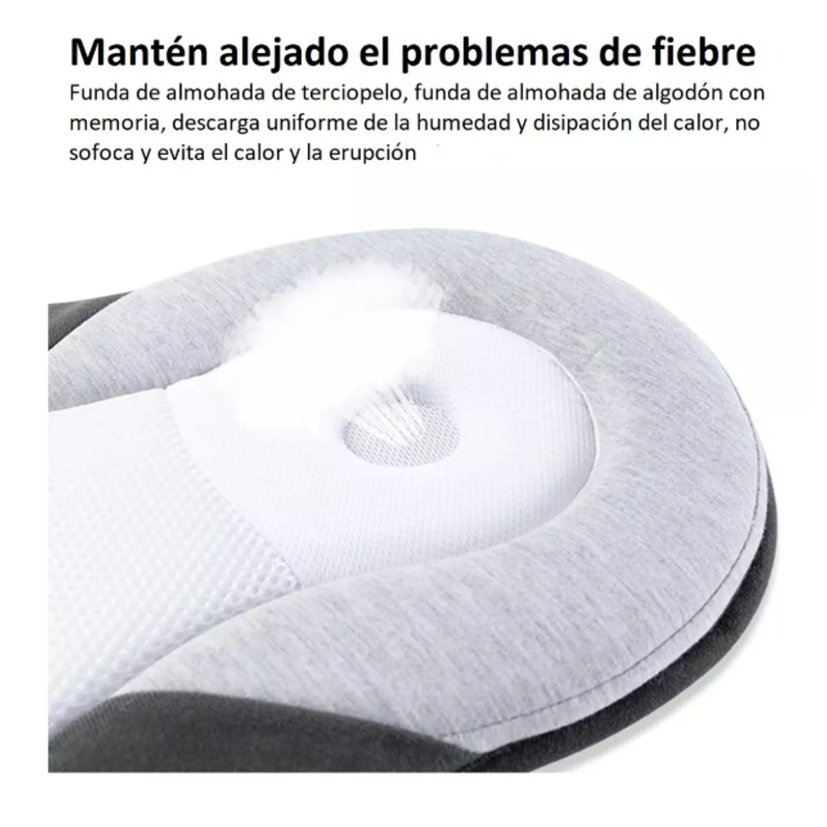 GENERICO - Protector De Cabeza Portátil Almohada  Apoyo de Bebés GRIS