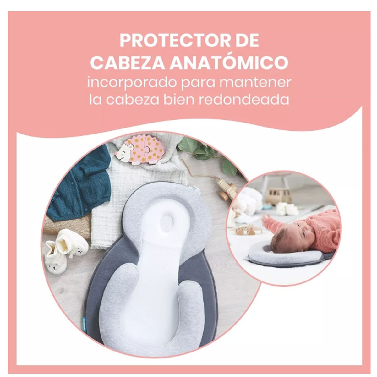 GENERICO - Protector De Cabeza Portátil Almohada  Apoyo de Bebés GRIS
