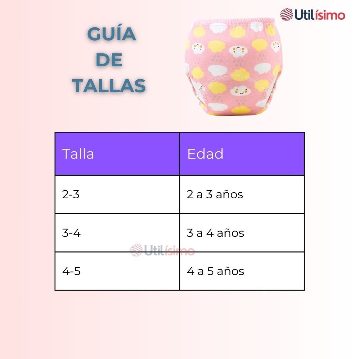 UTILISIMO - Pack 3 Calzón Pantys Niña Entrenamiento Algodón Absorbente Elástica