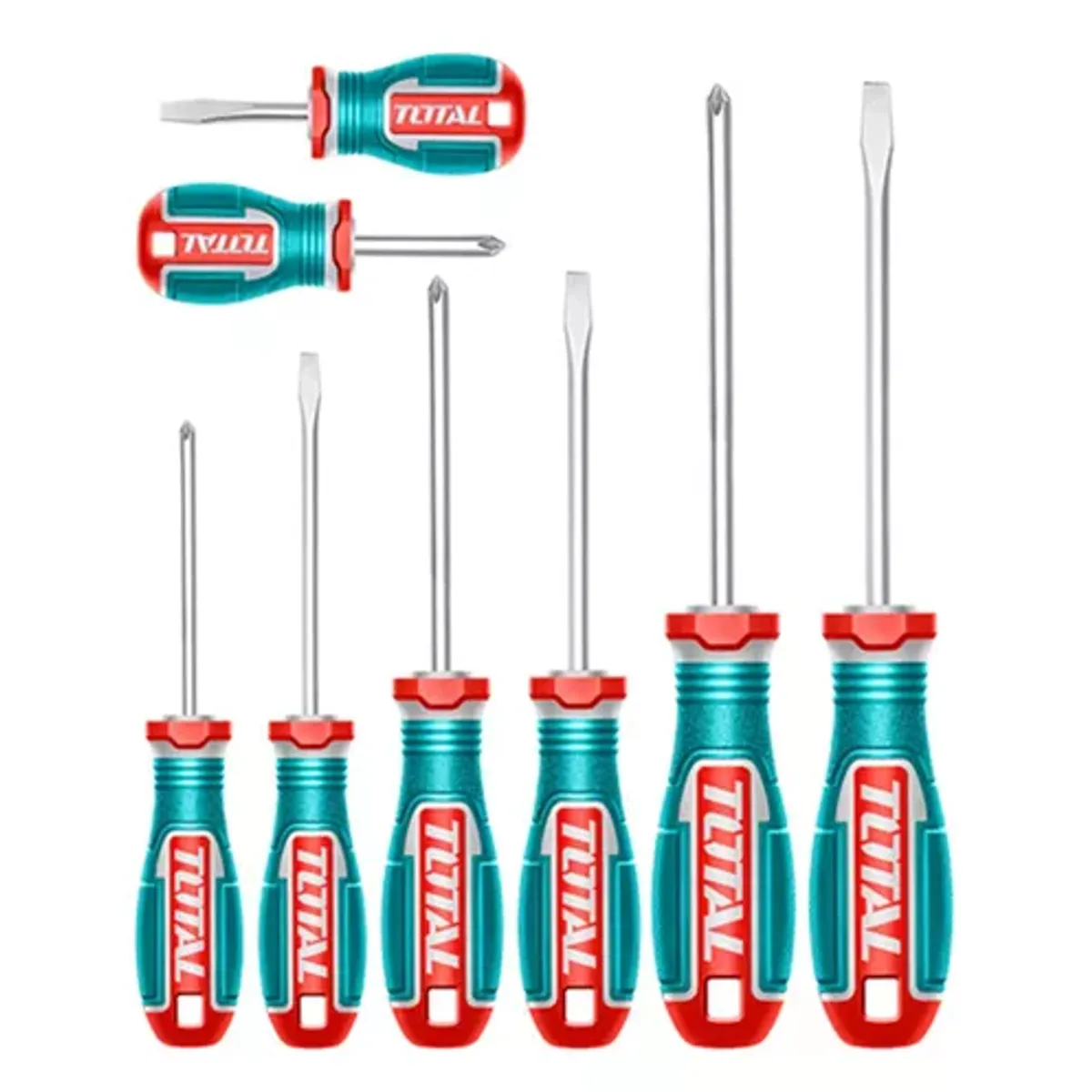 TOTAL TOOLS - Kit Set Juego Destornilladores 8 Piezas Total Tksds0826