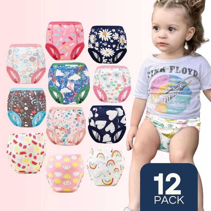 UTILISIMO - Pack 12 Calzón Pantys Niña Entrenamiento Algodón Absorbente Elástica