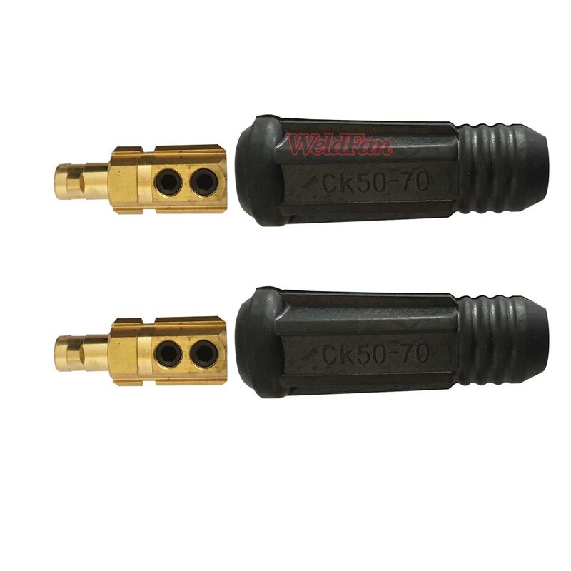 GENERICO - Conector Rápido Macho 50-70 Color Negro Pack 2und Maquina De Soldar