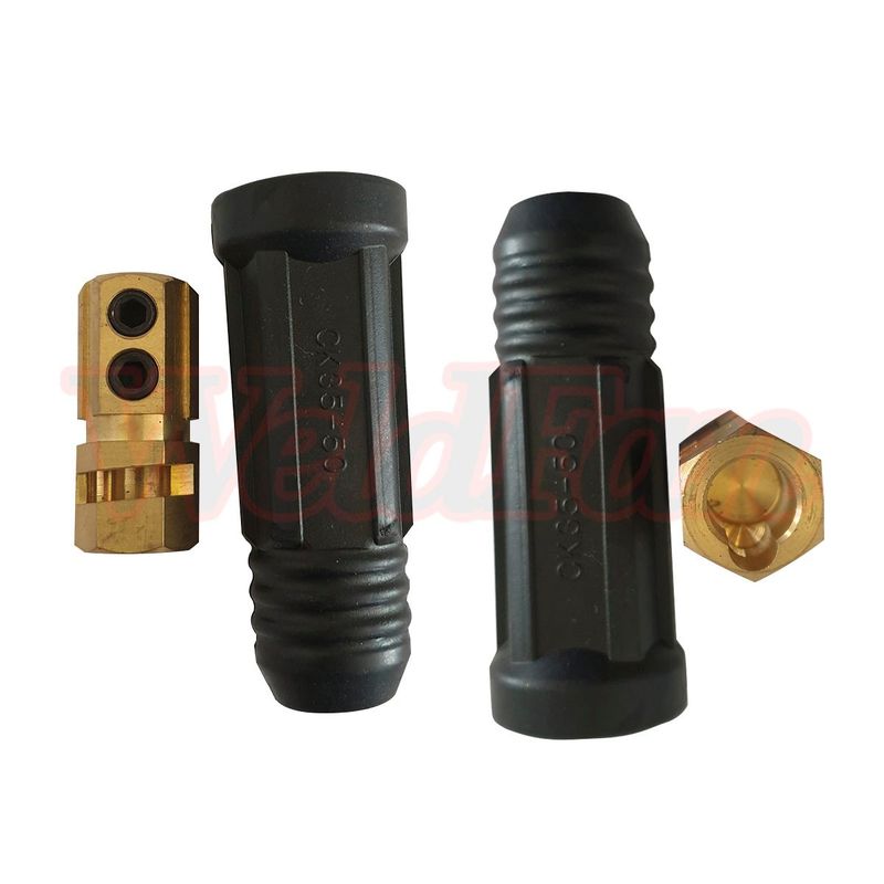 GENERICO - Conector Rápido Hembra 35-50 Color Negro Pack 2und Maquina De Soldar