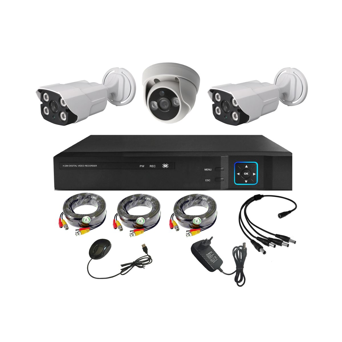 VIPA - Kit Seguridad Mixto 3 Cámaras HD - M33L