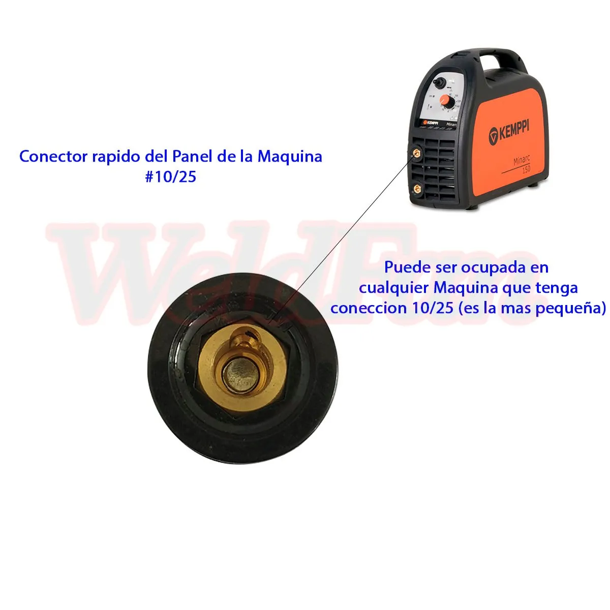 GENERICO - Conector Rápido Panel Hembra 10-25 Color Negro Pack 2und