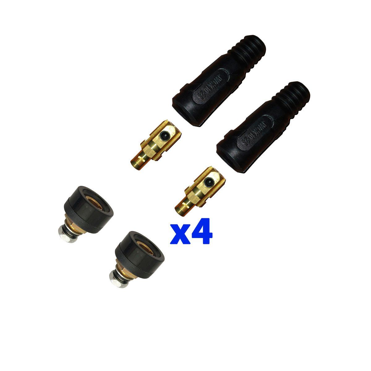GENERICO - Conector Rápido Macho 10-25 Color Negro Pack 2und Maquina De Soldar