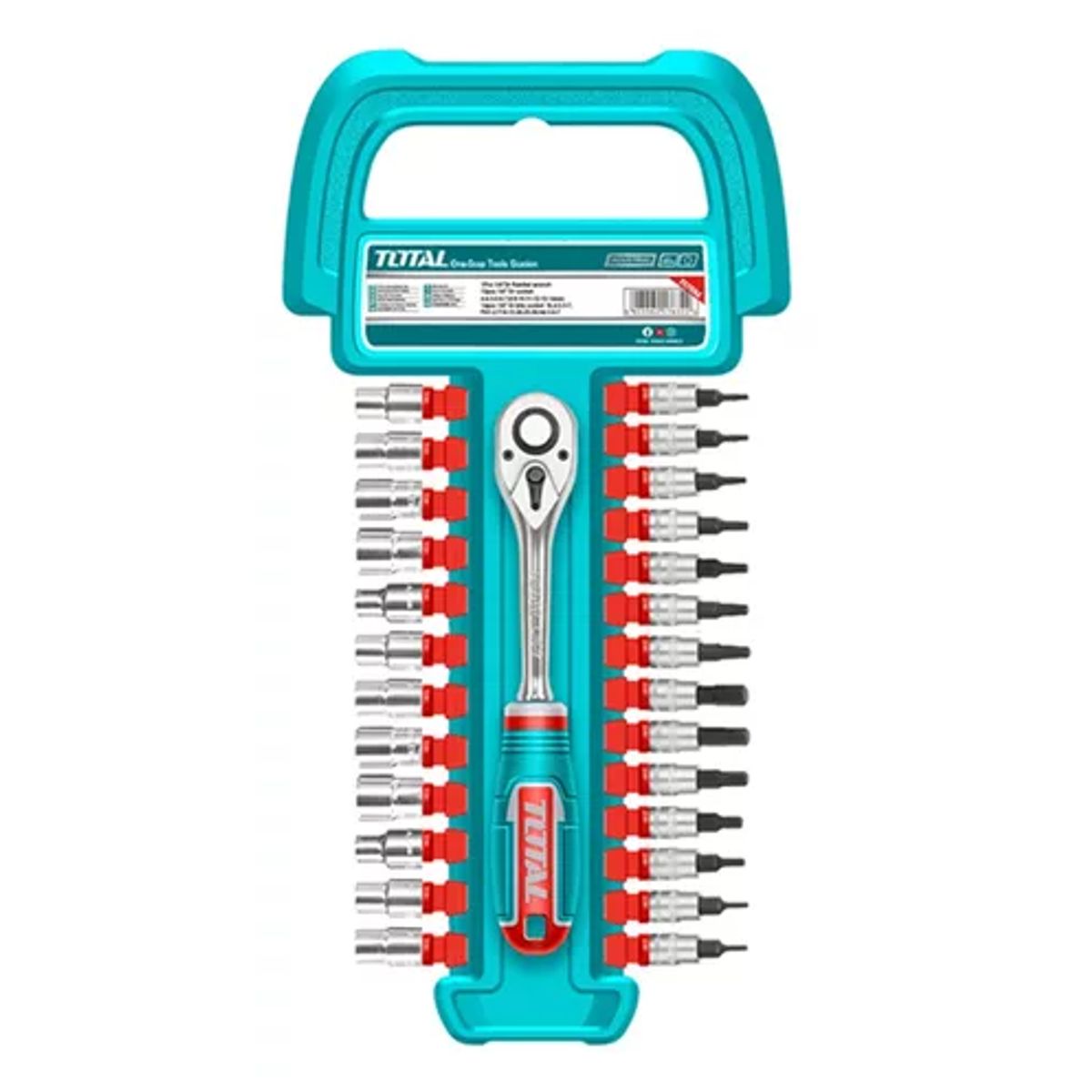 TOTAL TOOLS - Set Kit Juego De Dados Cuadrante 1/4 27 Piezas Total