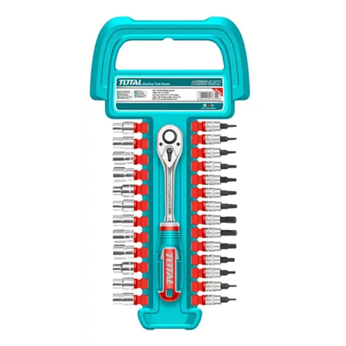 TOTAL TOOLS - Set Kit Juego De Dados Cuadrante 1/4 27 Piezas Total