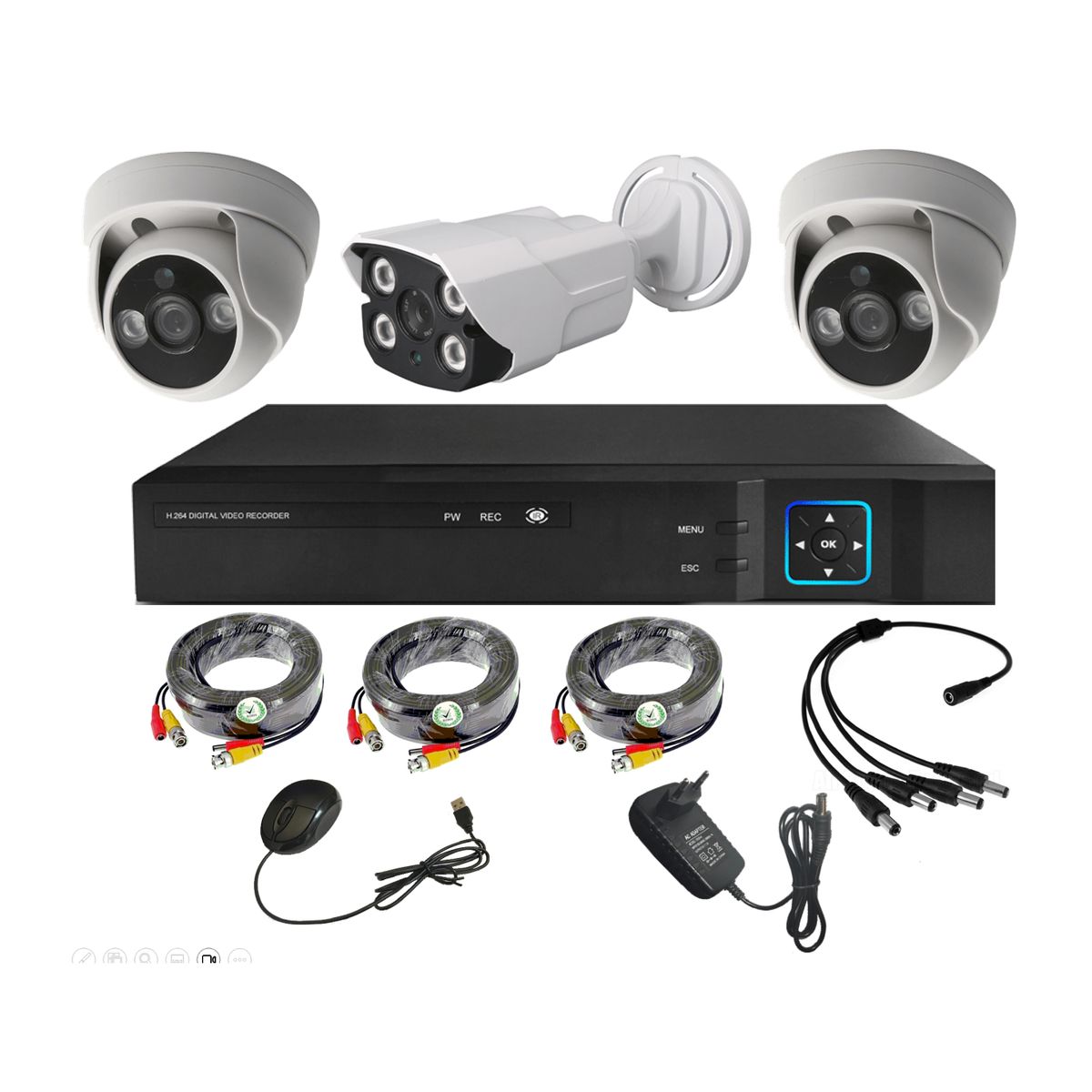 VIPA - Kit Seguridad Mixto 3 Cámaras HD - M34L