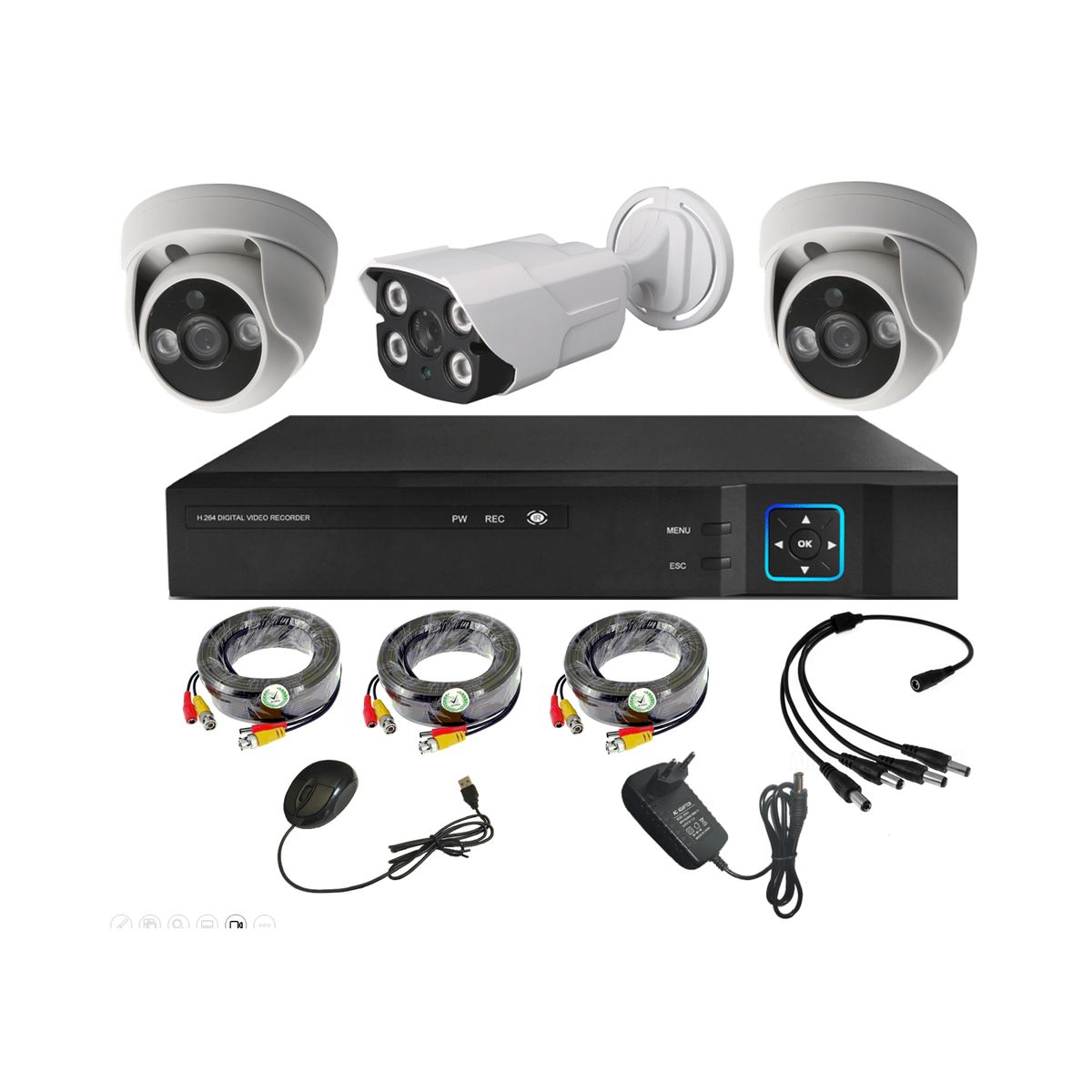 VIPA - Kit Seguridad Mixto 3 Cámaras HD - M34L