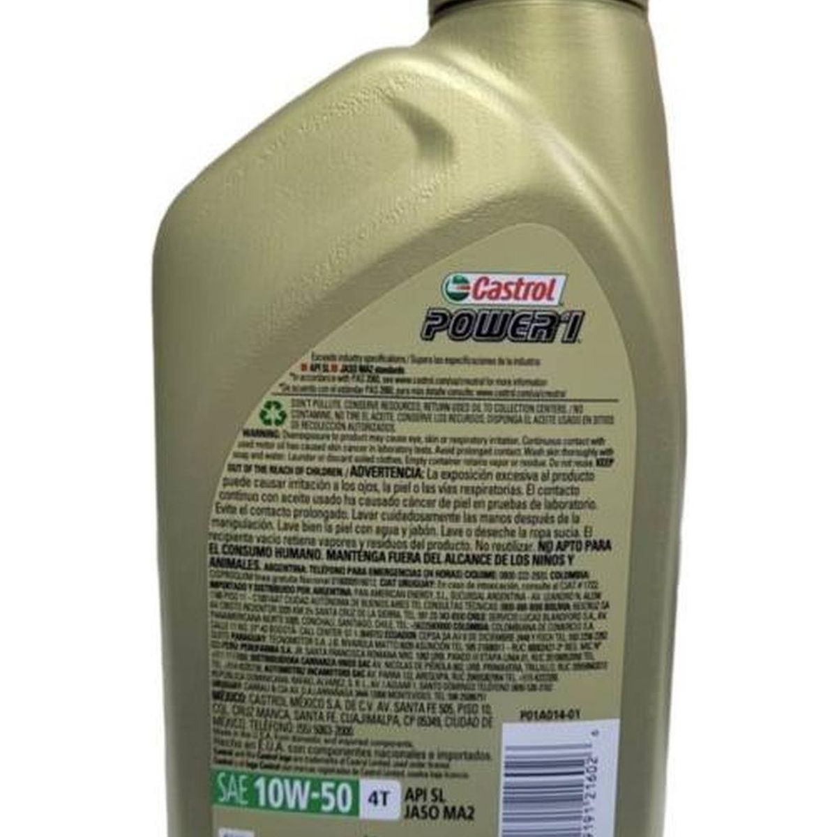 CASTROL - Aceite De Moto Castrol 10w 50 Full Sintetico 4t 1l Original
