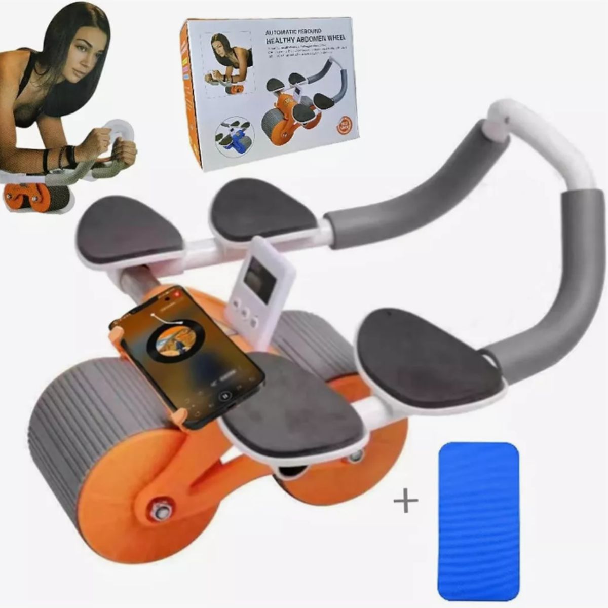 GENERICO - Rueda abdominal con Soporte para codos Rodillo abdominal