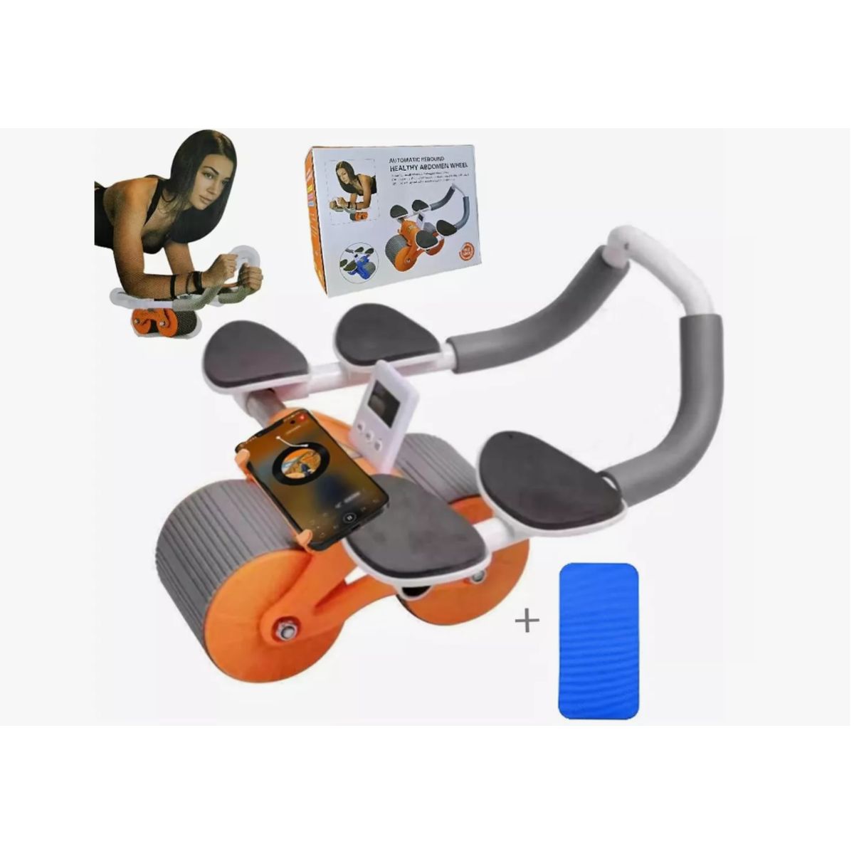 GENERICO - Rueda abdominal con Soporte para codos Rodillo abdominal