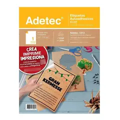 ADETEC - Autoadhesivo Kraft Inkjet/laser Carta 216x279 mm 5 Hojas