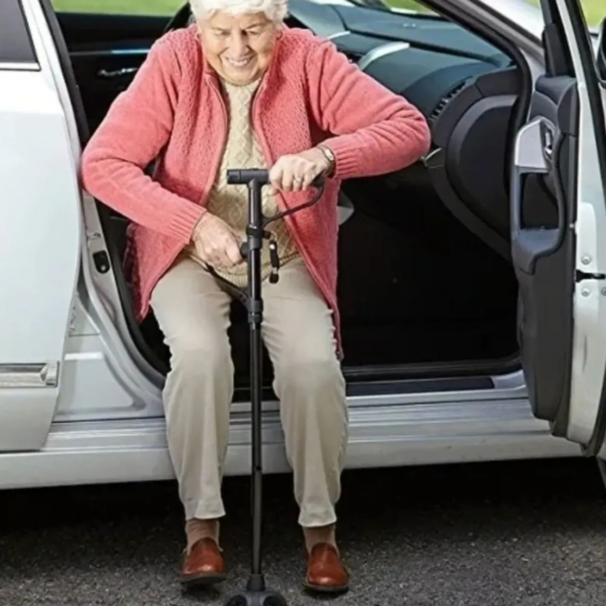 MOVI - Bastón Ortopédico Plegable Con Luz Led -Movilidad Segura y Confortable