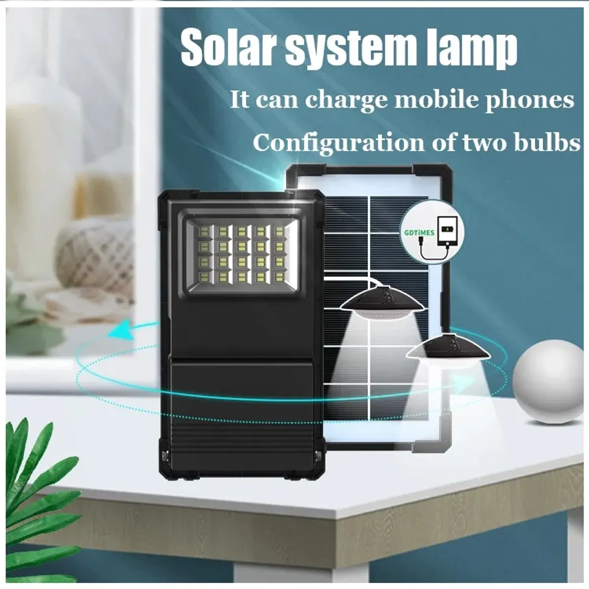 STARTECHOFFICE - Kit Solar Portátil Panel Solar Iluminación LED y Cargador USB 30W IP65 Exteriores y Emergencias