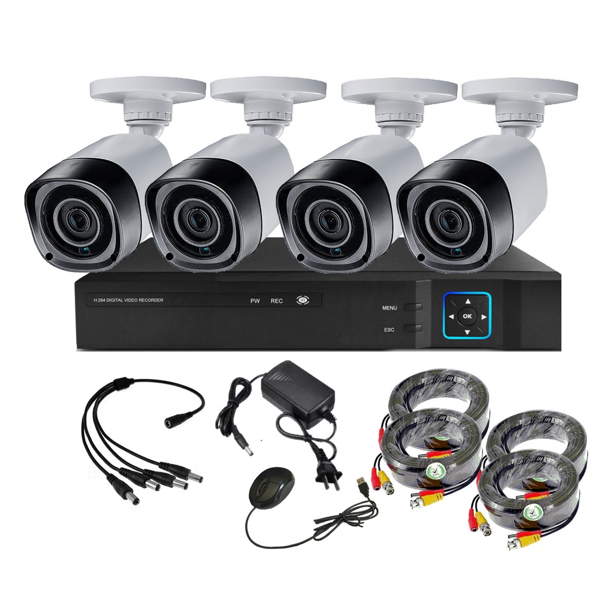 VIPA - Kit 4 Cámaras Seguridad Exterior con Disco Duro E43LDD