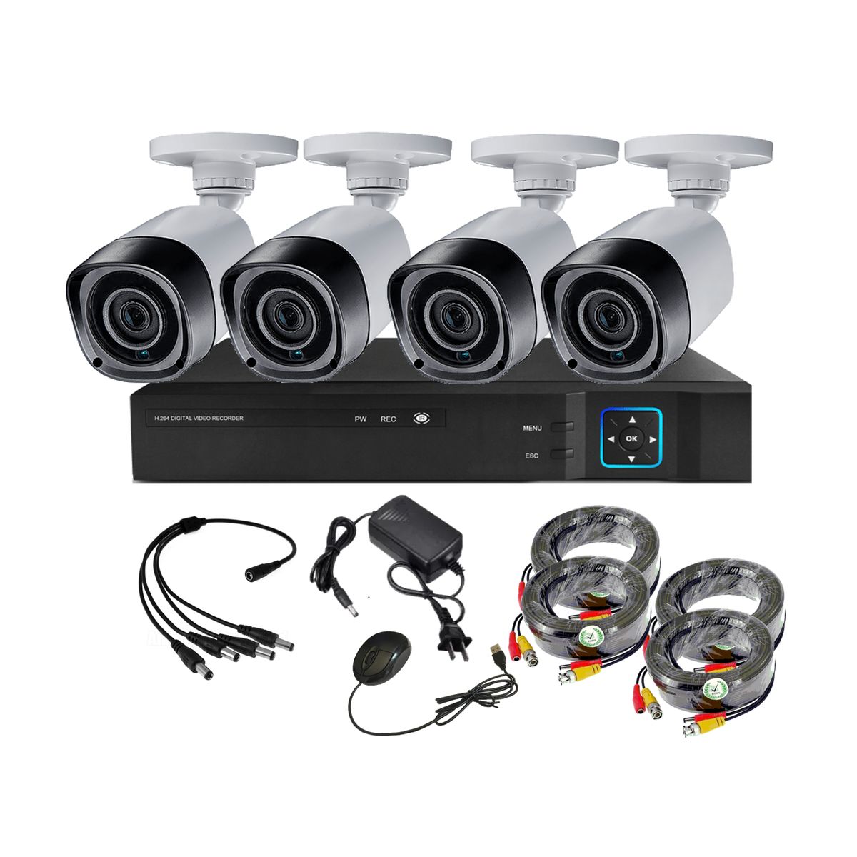 VIPA - Kit 4 Cámaras Seguridad Exterior con Disco Duro E43LDD