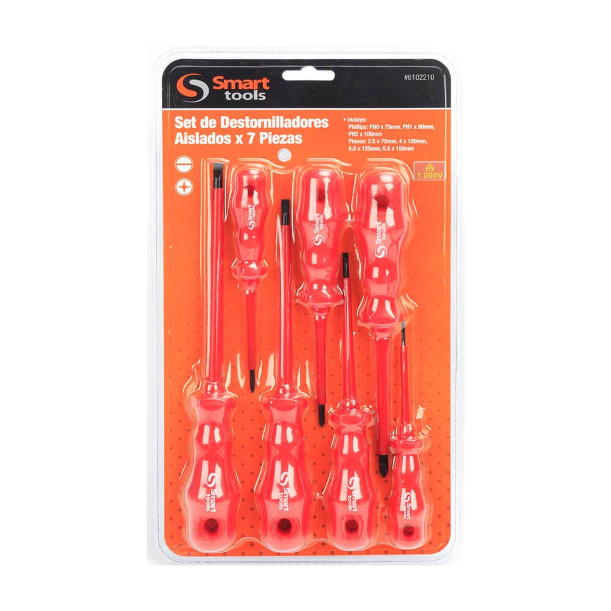 GENERICO - Juego de Destornilladores Aislados Smart Tools - 7 Piezas