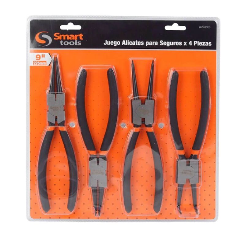 SMART TOOLS - Juego de Alicates Seguros Seeger Smart Tools 9 - 4 Piezas