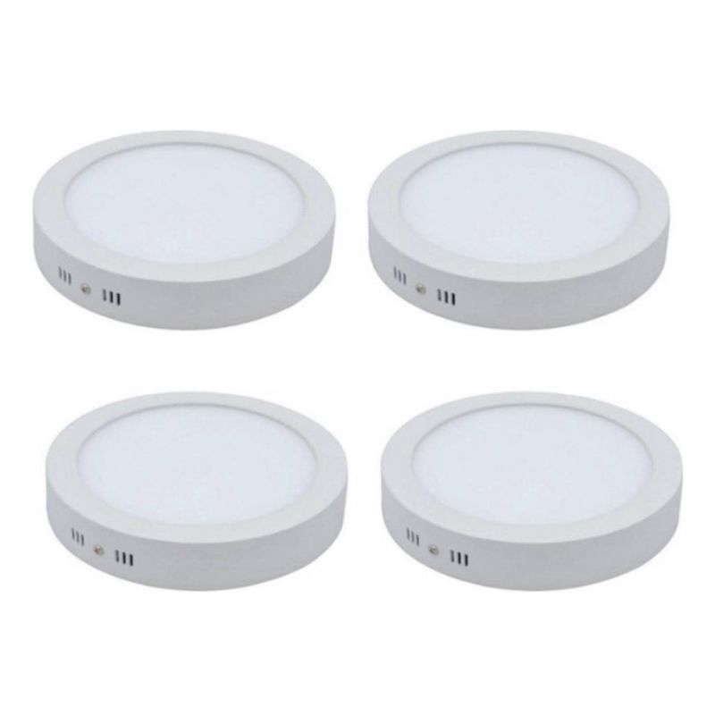 GENERICO - Pack 4 Focos Led 24w Luz Blanco Frio Panel Plafon Redondo