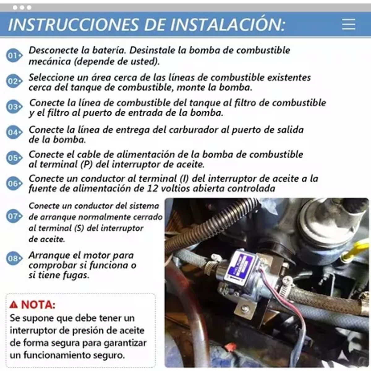 GENERICO - Bomba Combustible 12v