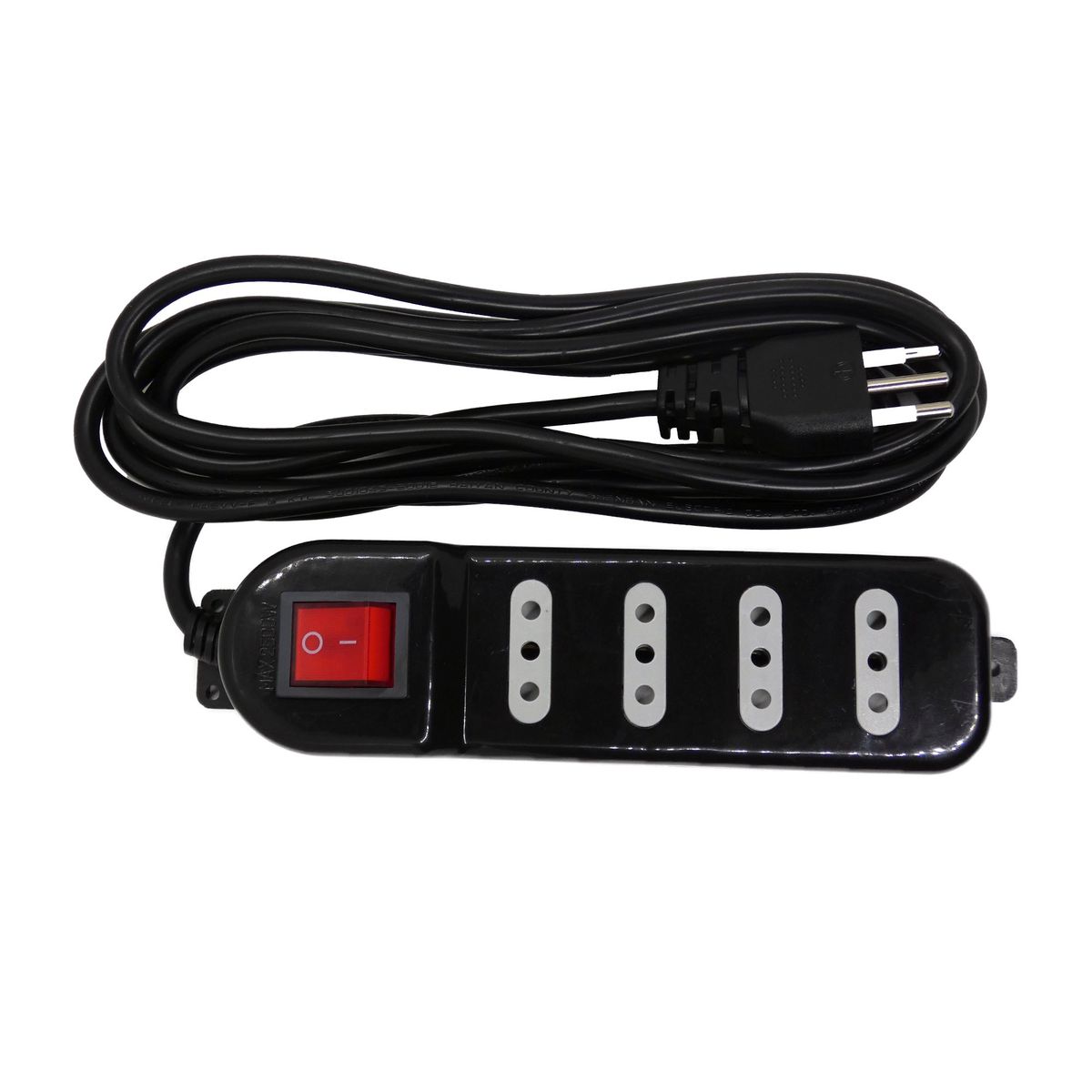 MACROTEL - Zapatilla Eléctrica 4 Tomas con switch Negro 3 Mts Macrotel - Sec