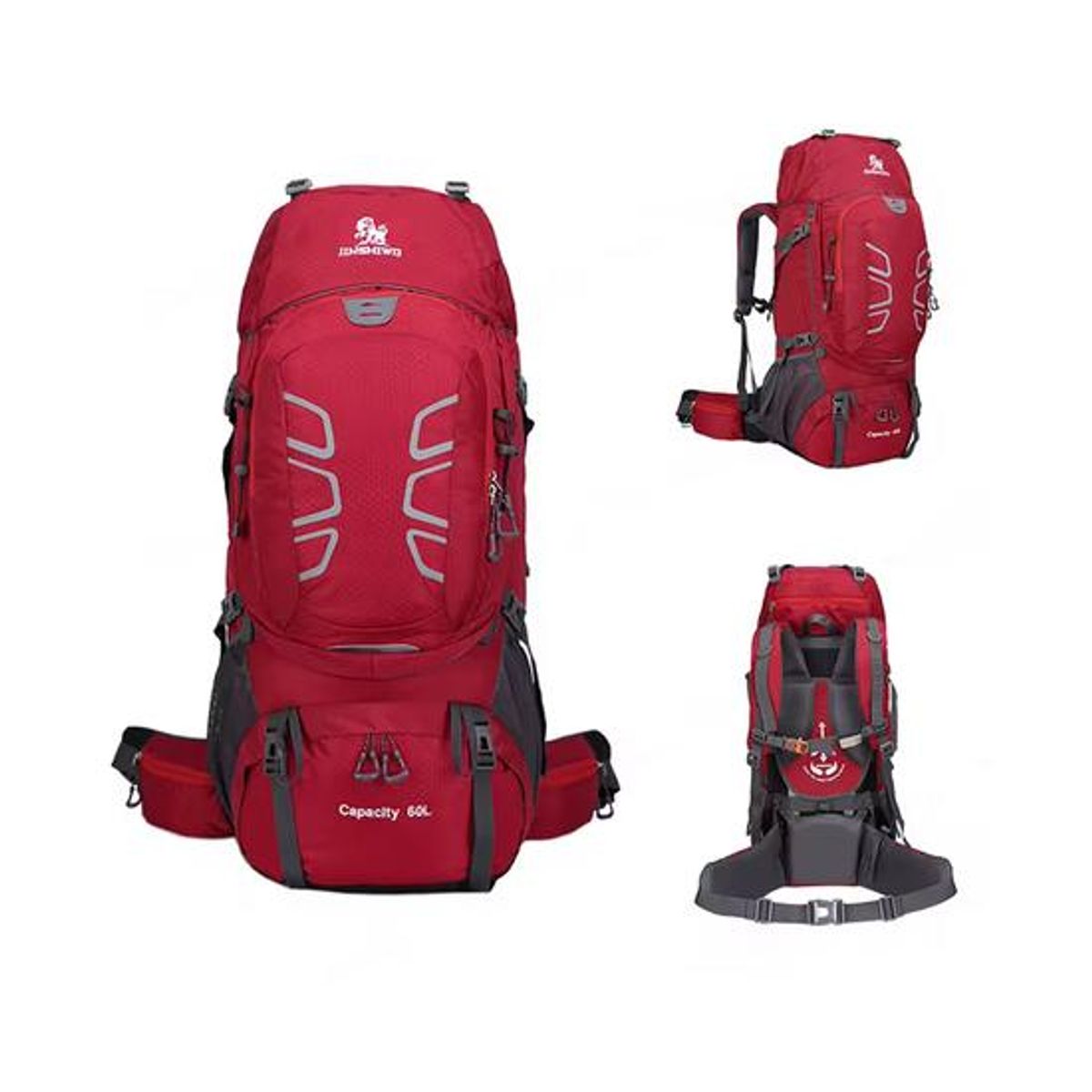 GENERICO - Mochila impermeable 60L color rojo