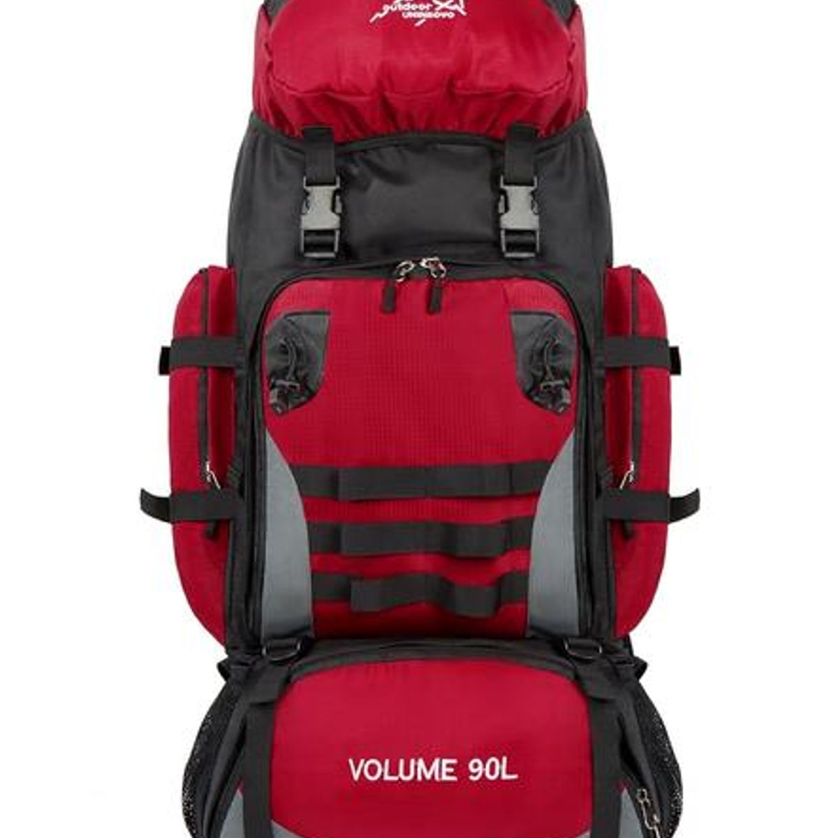 GENERICO - Mochila 90L camping outdoor trekking color rojo