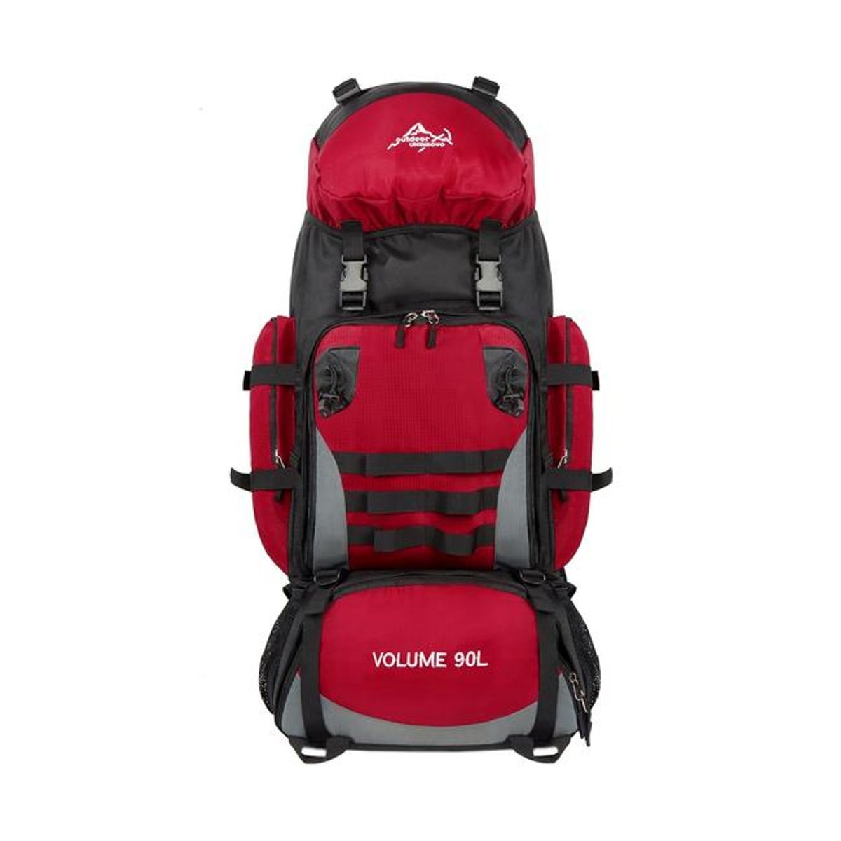 GENERICO - Mochila 90L camping outdoor trekking color rojo