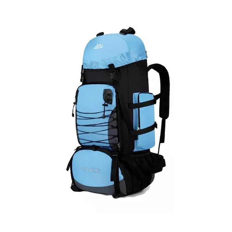 GENERICO - Mochila 90L camping outdoor trekking color celeste