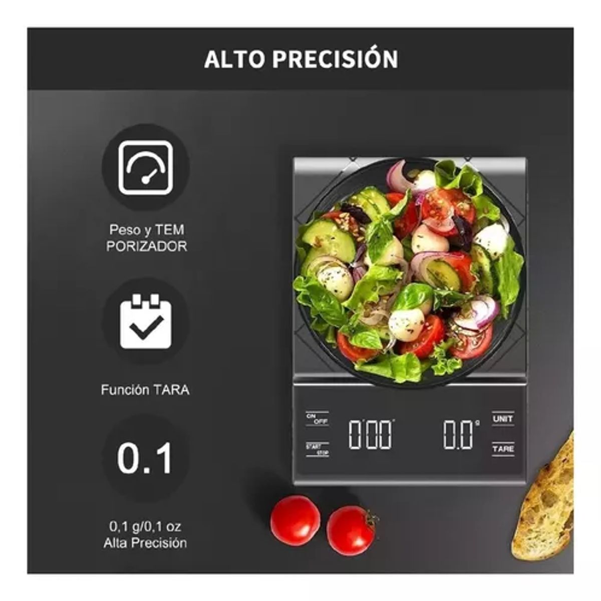 GENERICO - Báscula Digital De Cocina De Alta Precisión 0.1 G/3 Kg