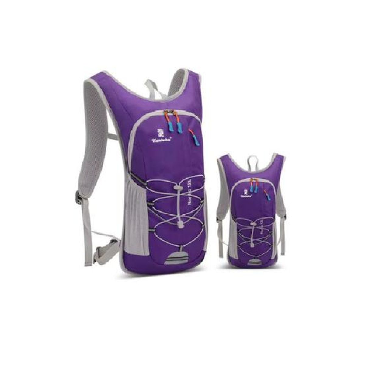 GENERICO - Mochila hidratación + bolsa de agua color violeta