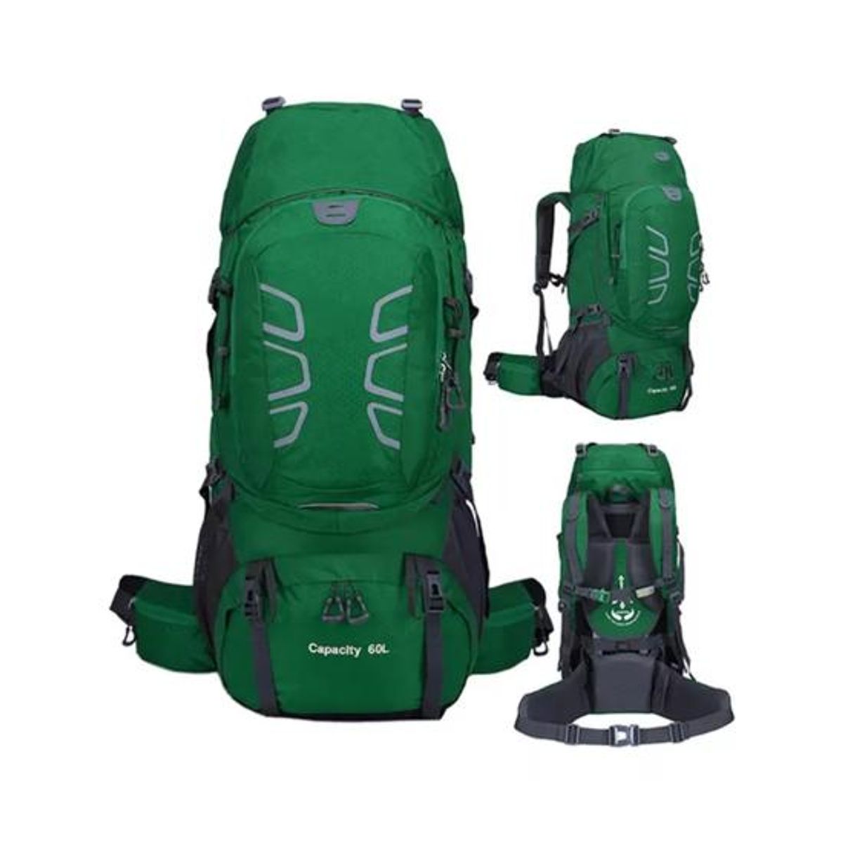 GENERICO - Mochila impermeable 60L color verde