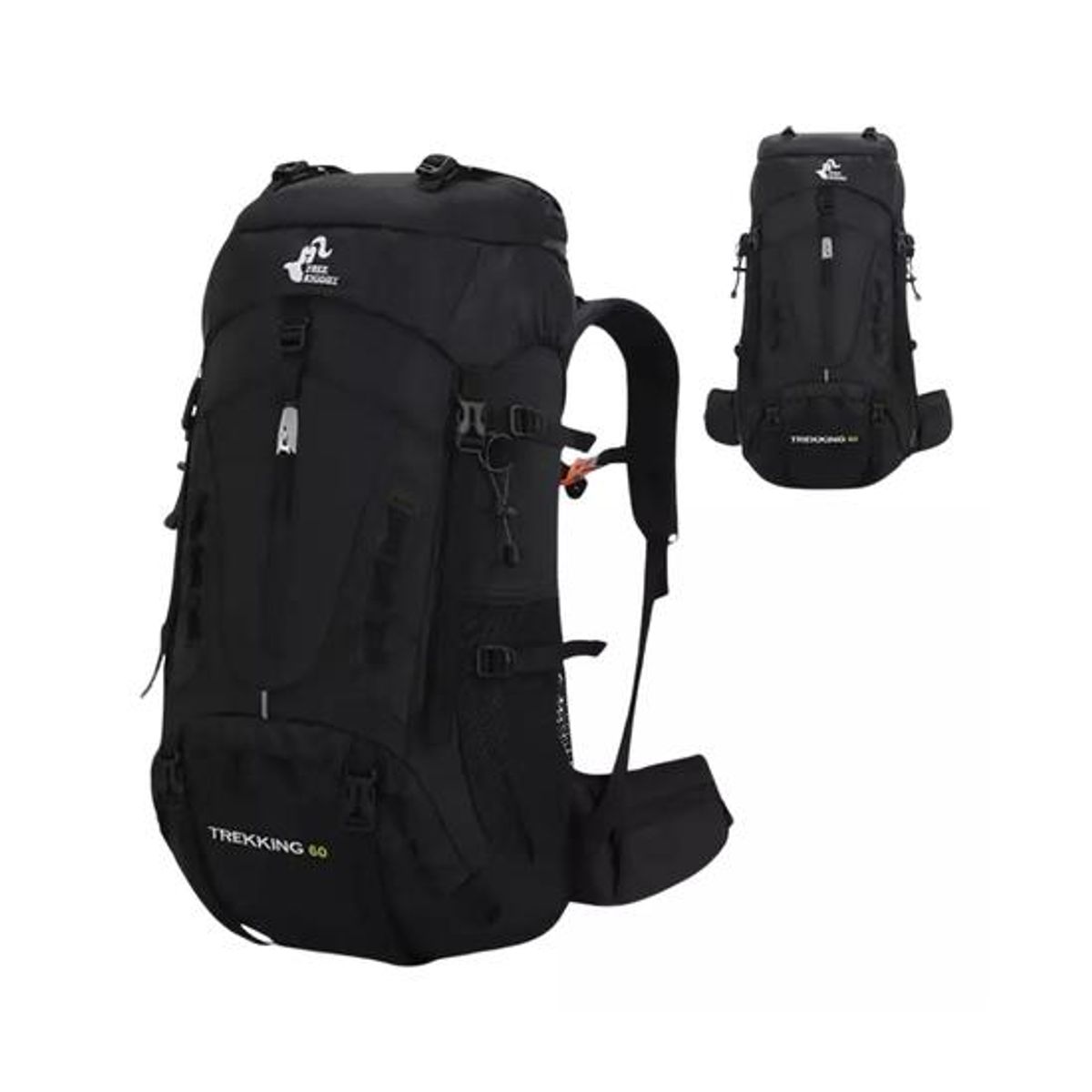 GENERICO - Mochila impermeable 60L con cubre mochila color negro