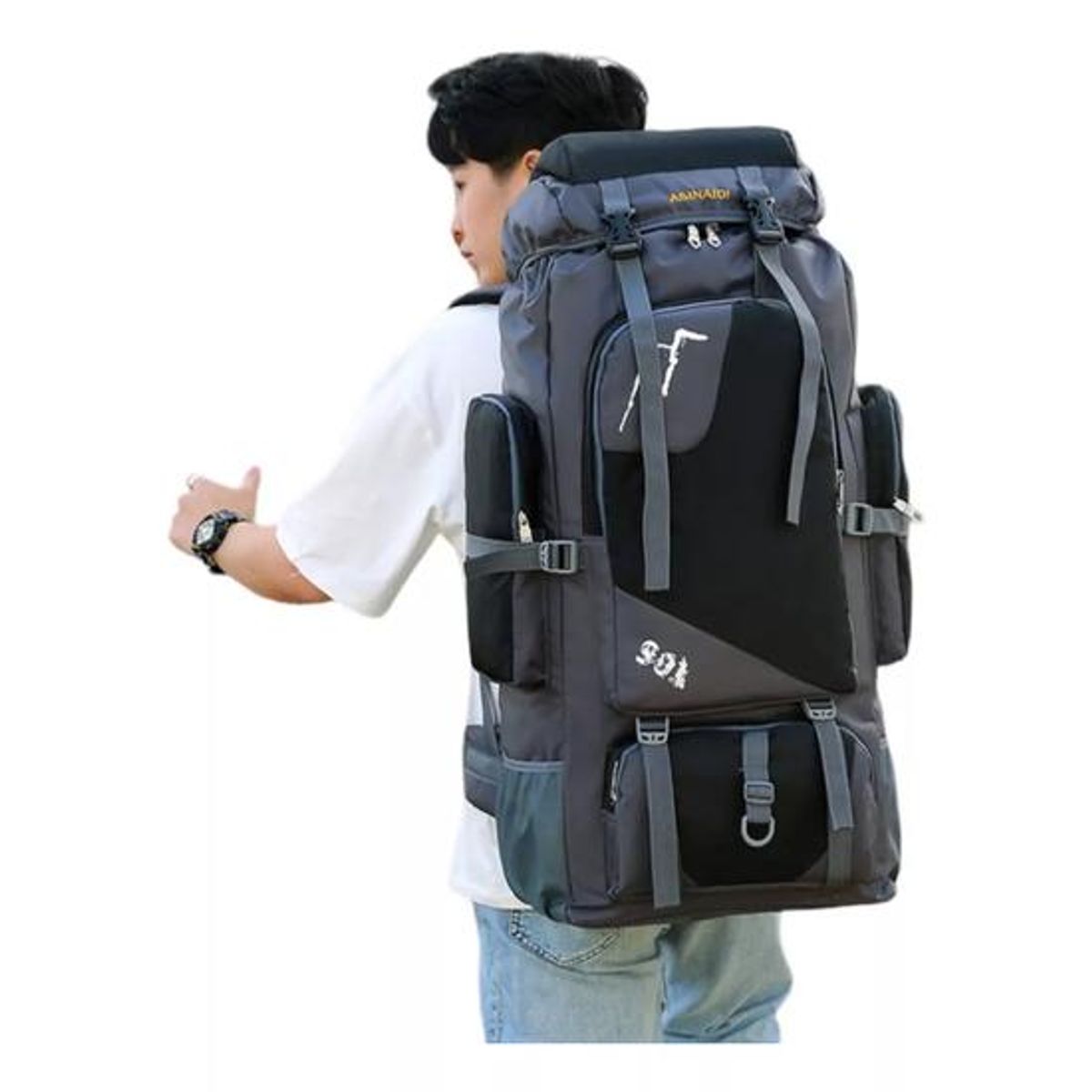 GENERICO - Mochila impermeable de 90L color negro