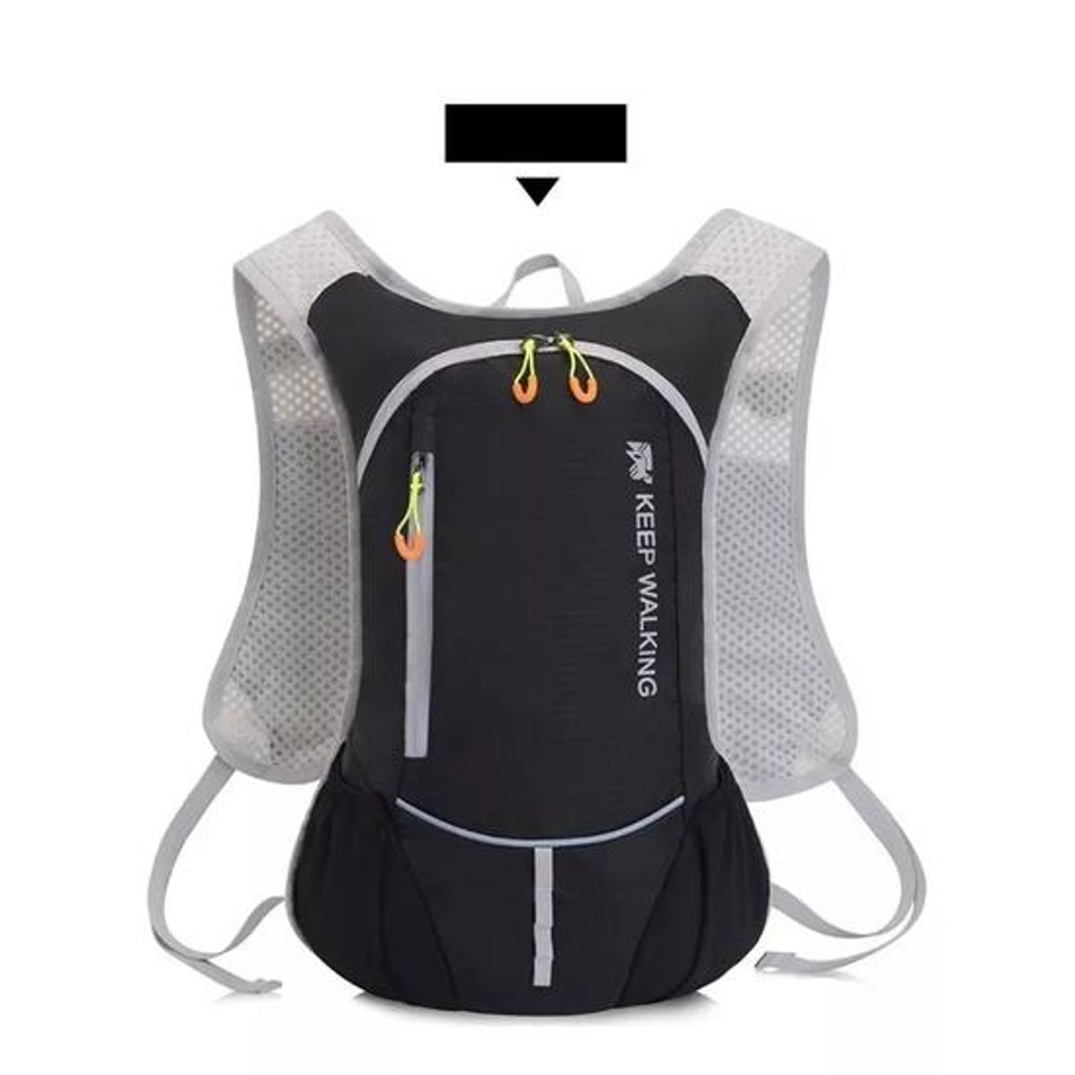 GENERICO - Mochila ultraligera outdoor trekking running + bolsa agua negro
