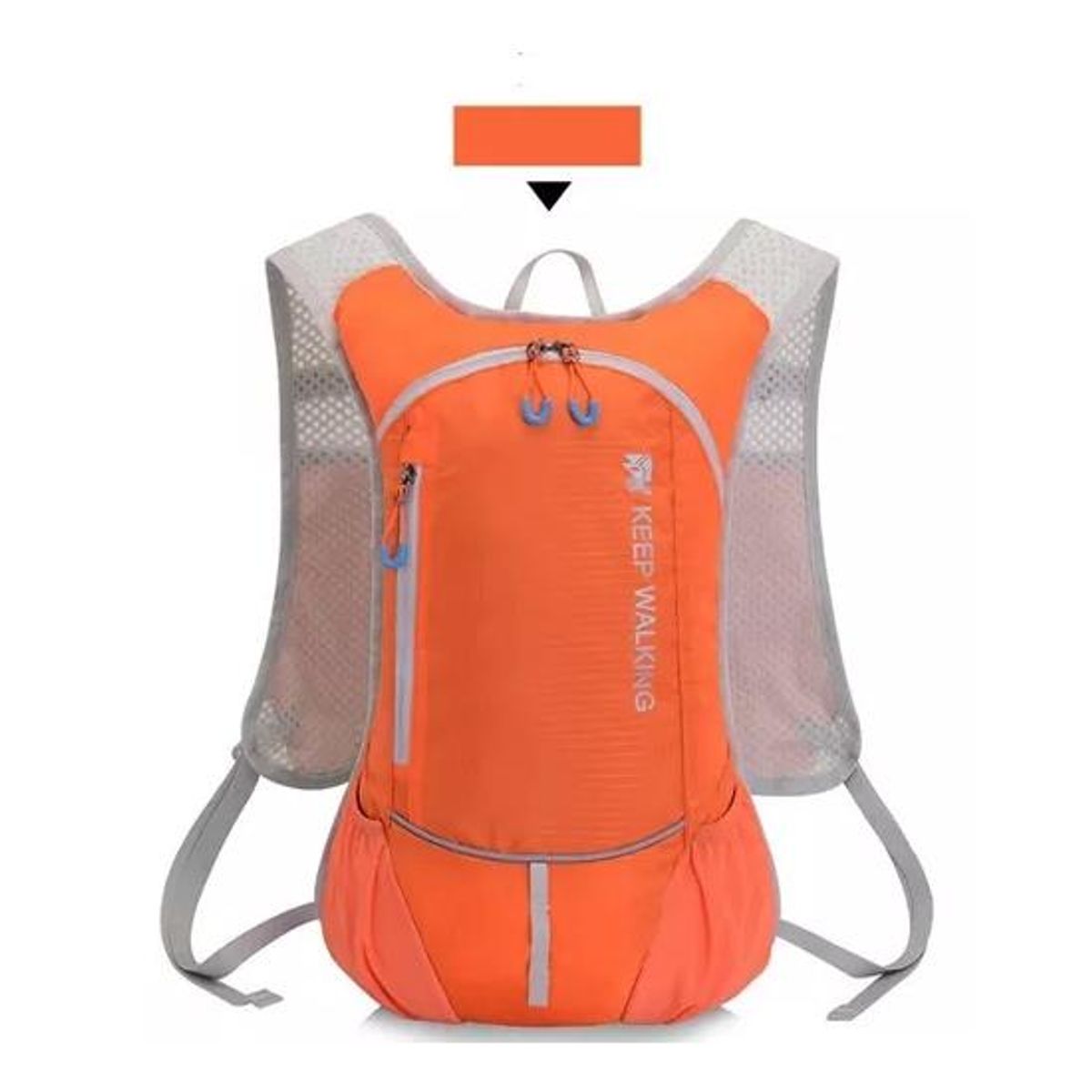 GENERICO - Mochila ultraligera outdoor trekking running + bolsa agua naranja