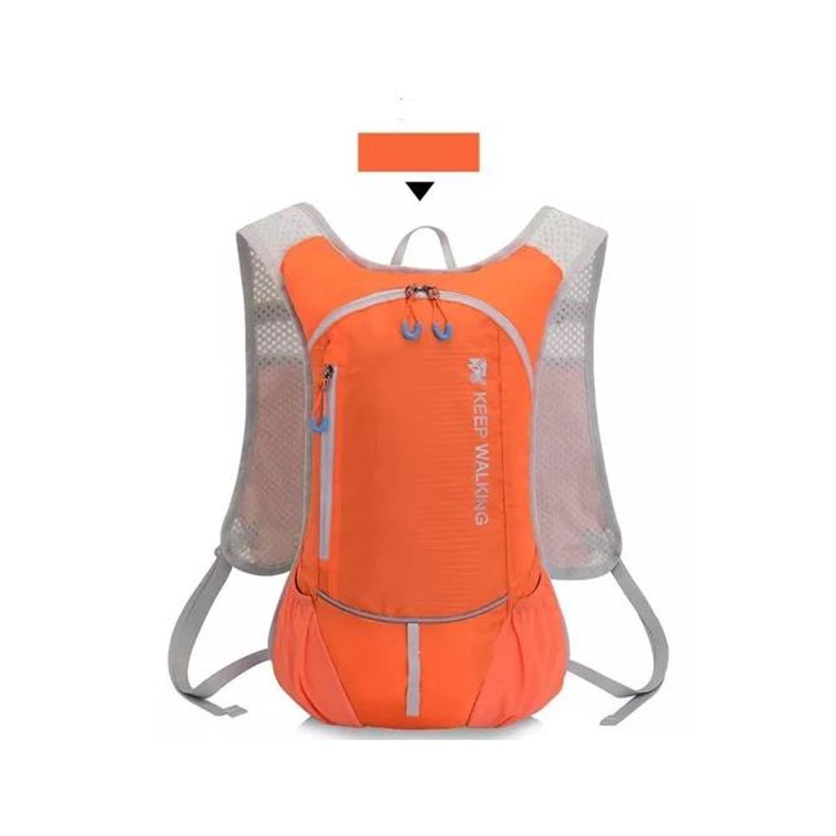 GENERICO - Mochila ultraligera outdoor trekking running + bolsa agua naranja