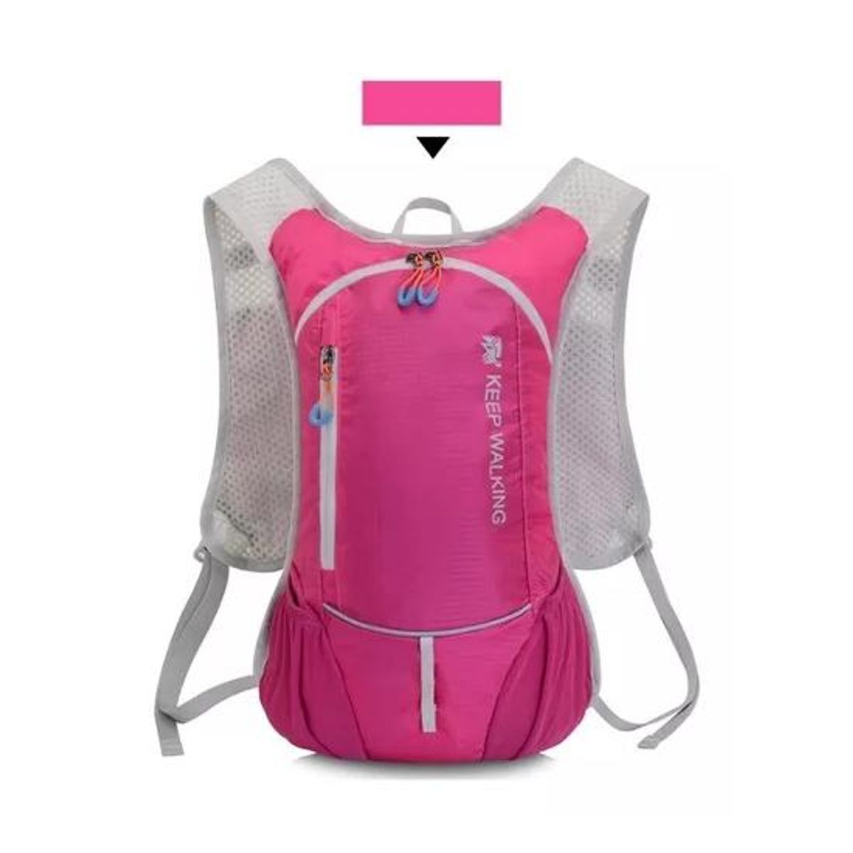 GENERICO - Mochila ultraligera outdoor trekking running + bolsa agua rosado