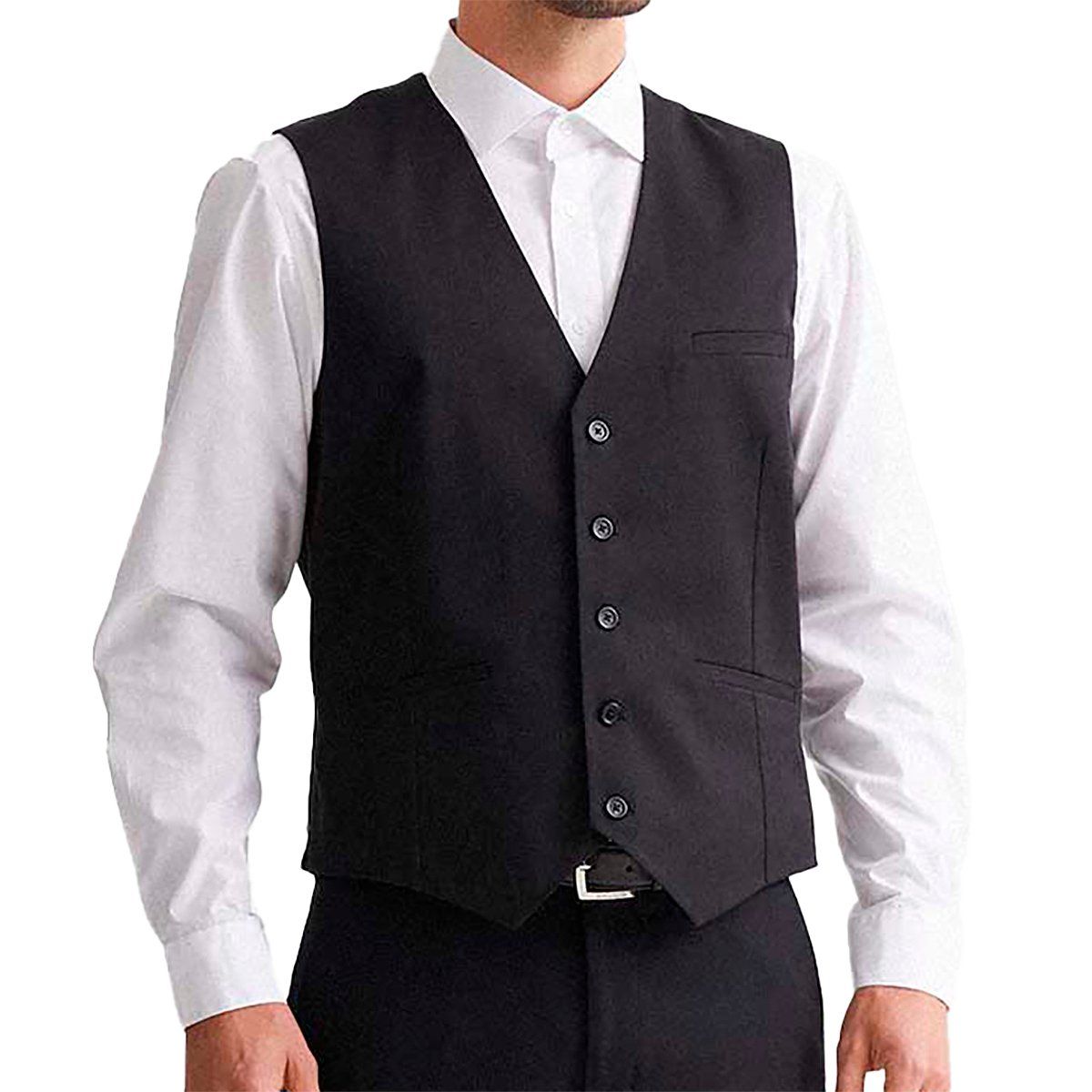 MAVIANNI - Gilet Hombre Clásico Ajustable Chaqueta Formal Sin Mangas Matrimonio_.