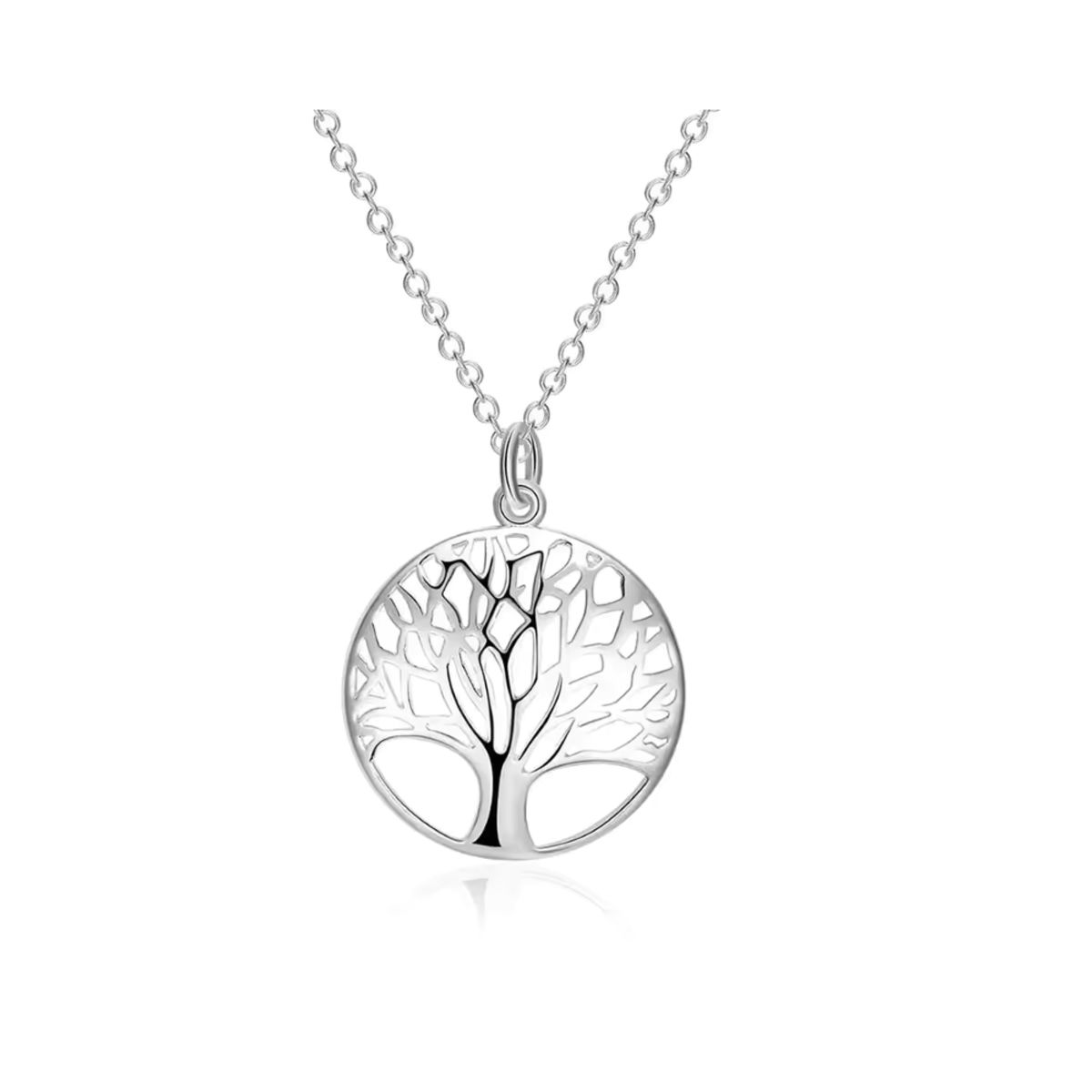 GENERICO - Conjunto De Plata Collar y Aros Árbol De La Vida